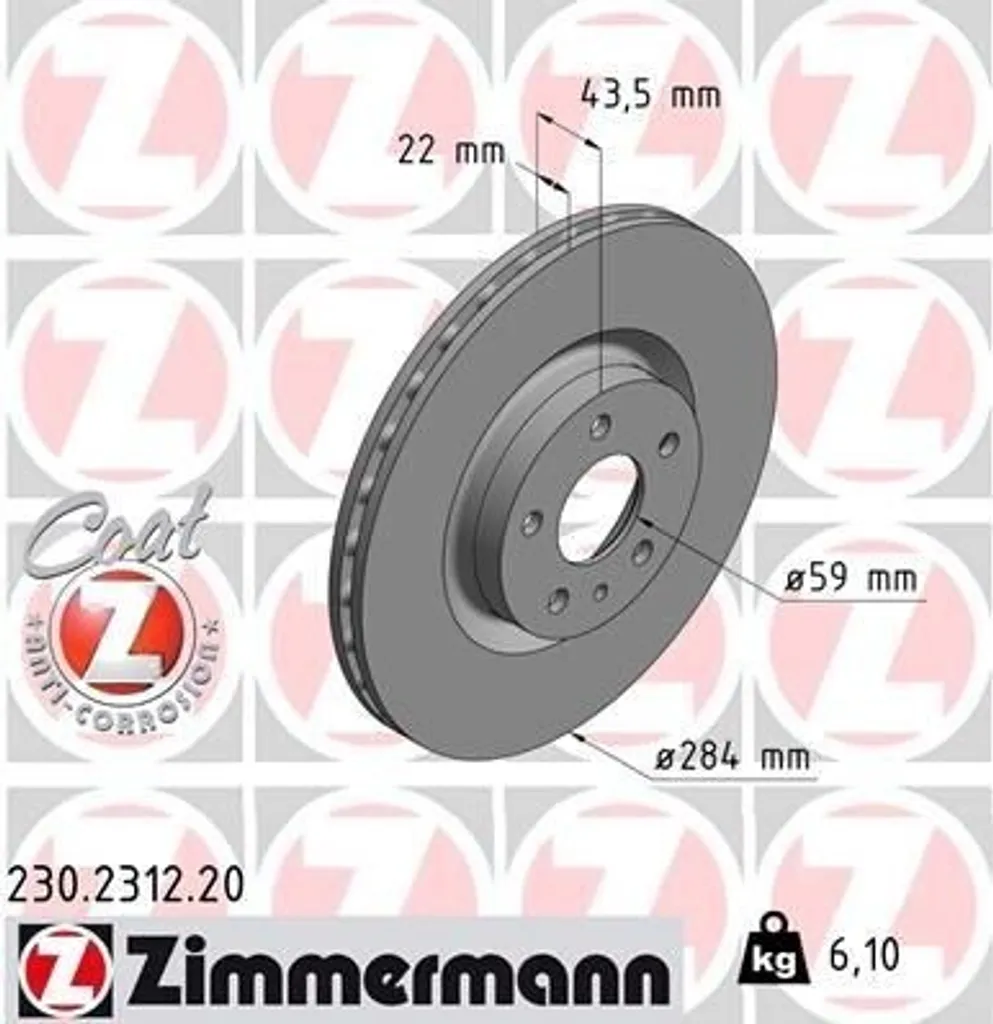 Disque de Frein Zimmermann 230.2312.20 : Stop aux Bruits sur 500L