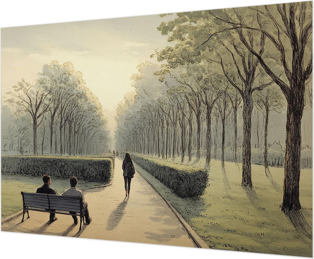 Wandtapete - Dekorative Tapete für Wohnzimmer - Tapetenfolie für Wanddekoration - 208x146 cm - Parkfrieden