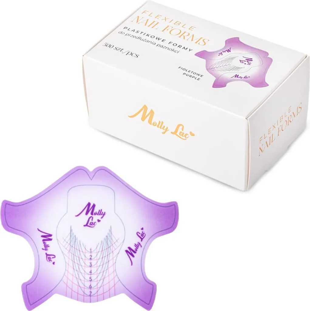 Formes Ongles Plastique Violet MollyLac Flexible - 500 pièces Gel