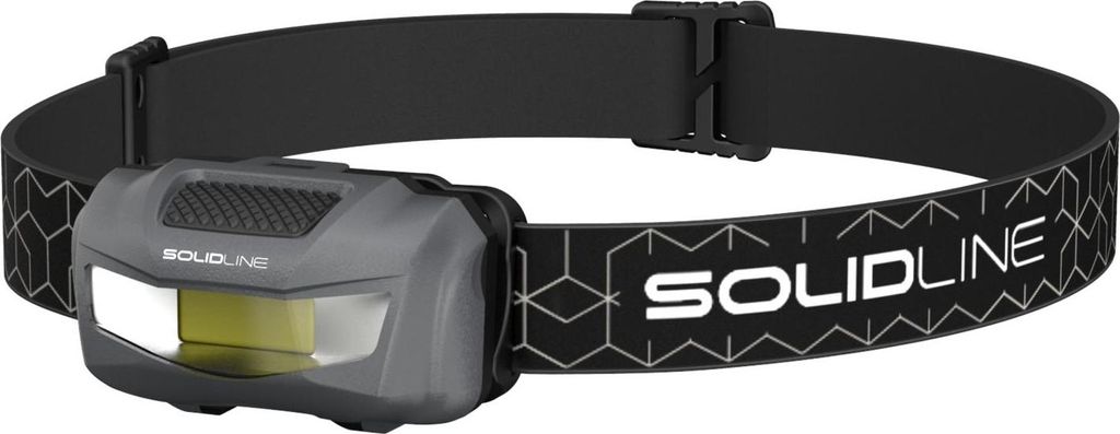 Solidline SH1 Stirnlampe, bis zu 110 lm, 15m Leuchtweite, bis zu 10 Std Laufzeit, AAA Batterien