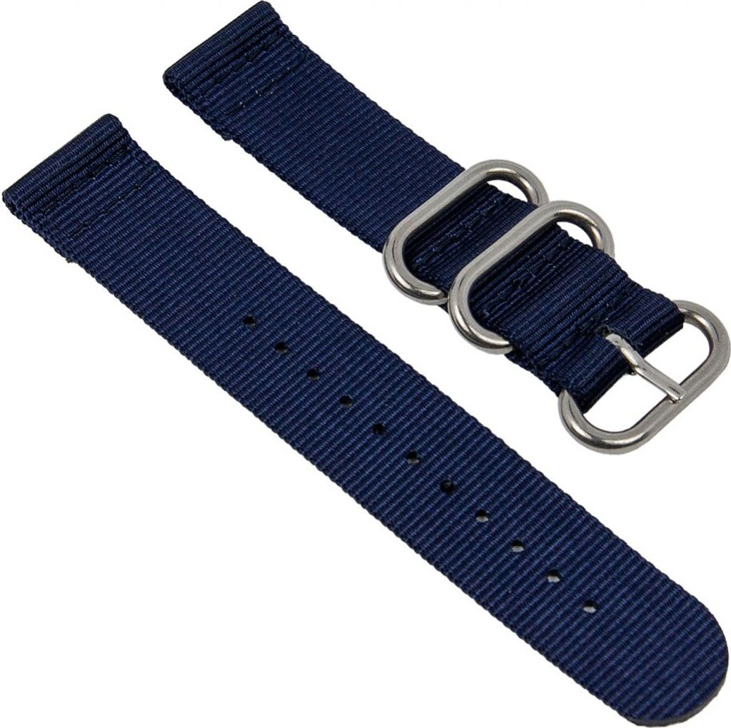 Uhrenarmband Textil dunkelblau Metallschlaufen Minott 28233S, Stegbreite:20mm