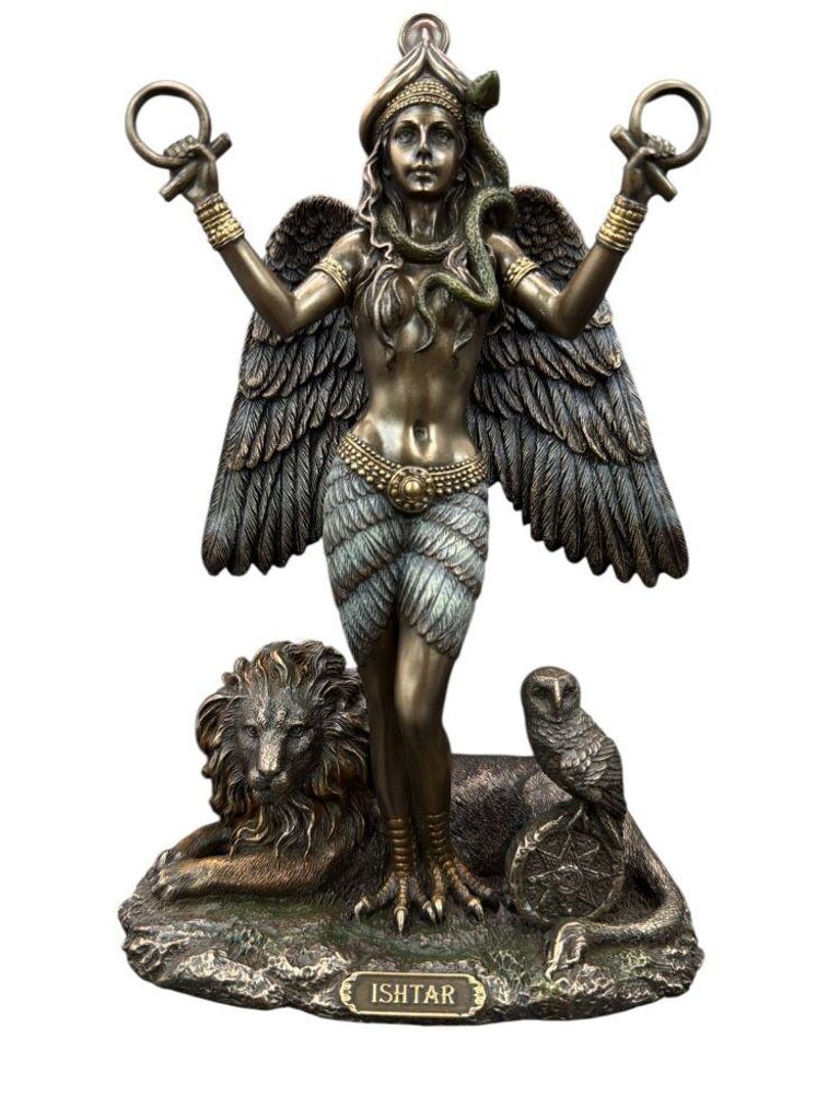 Ishtar Figur mesopotamische Göttin Skulptur dekorative Statue Wohnraum Deko Sammlerfigur Geschenkidee Büro Regal Bronze Optik Veronese WU77870A4
