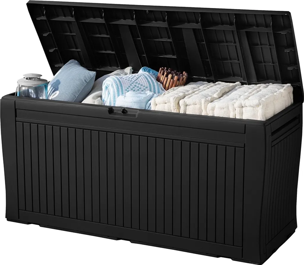 Coffre Keter COMFY 270L étanche et robuste, rangement jardin aspect bois - 6
