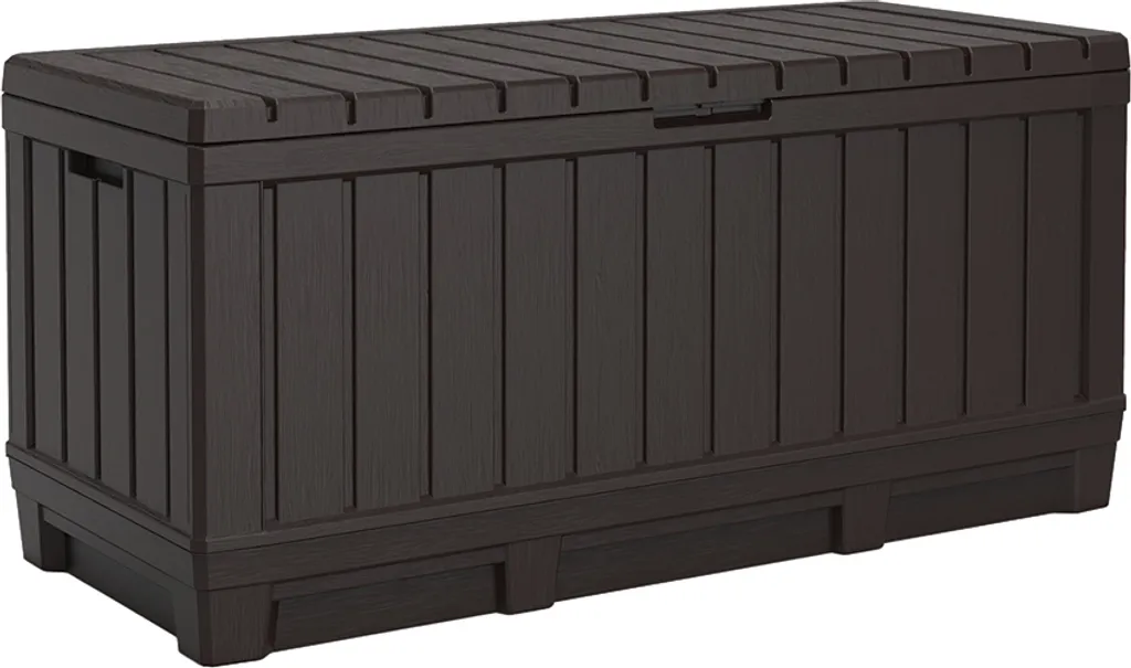 Malle de rangement extérieure 350L Kentwood Keter Marron aspect bois chic