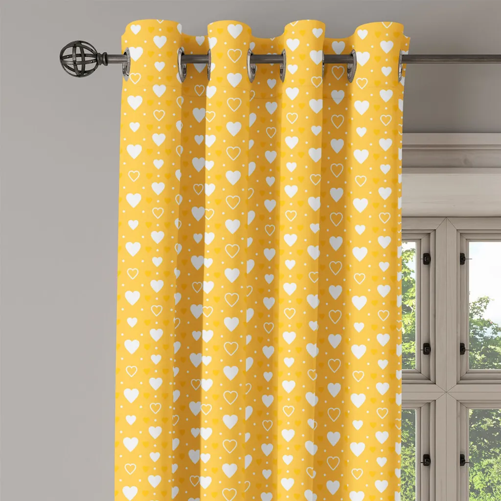 ABAKUHAUS Tenda A Pannello Con Cuori – Set Da 2, Microfibra, 150x245 Cm, Per Camera Da Letto O Soggiorno