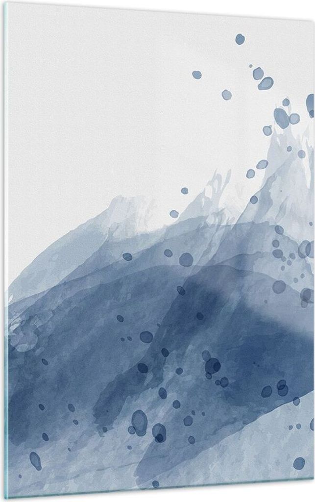 Bilder auf glas - Einteilig - Blau Weiß Hintergrund - 50x70cm - Glasbilder - Wandbilder - Bilder - zum Aufhängen bereit - Wanddekoration aus Glas...