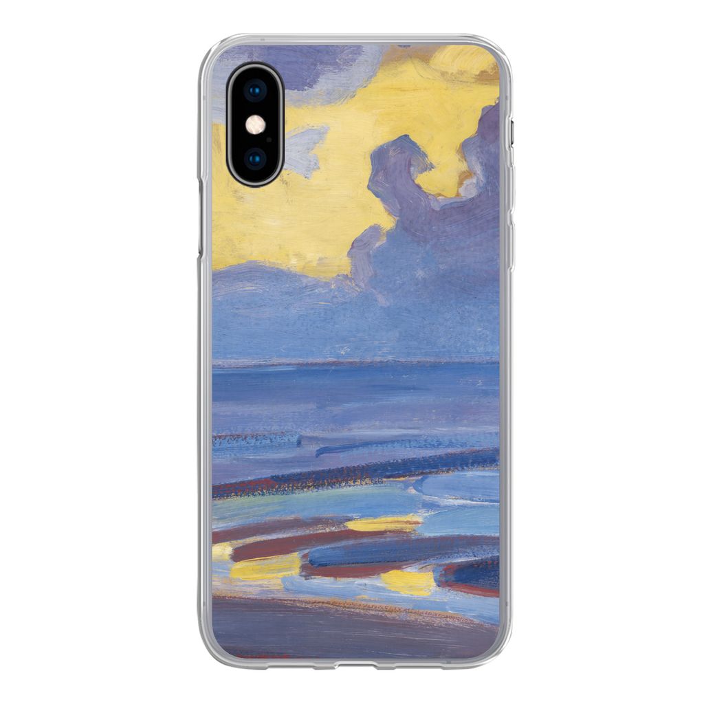 MuchoWow Handyhülle Schutzhülle Hülle für iPhone X Am Meer - Piet Mondrian Silikon Softcase Handy Hülle - Handyhülle