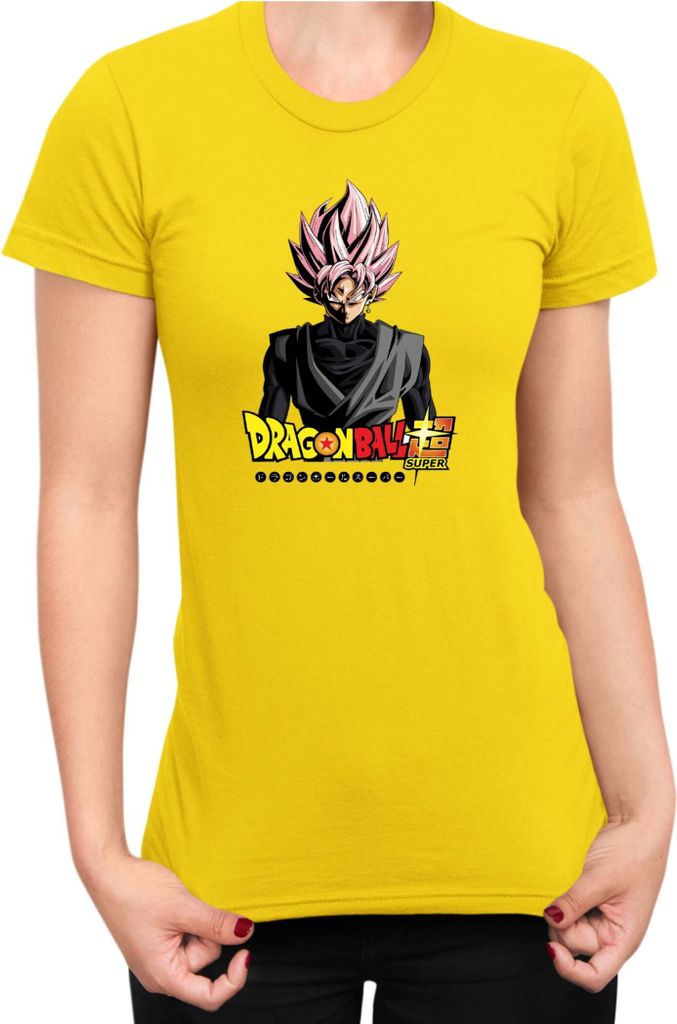 Damen T-Shirt Dragon Anime Manga Ball Z Goku 10, Lady L / Gelb