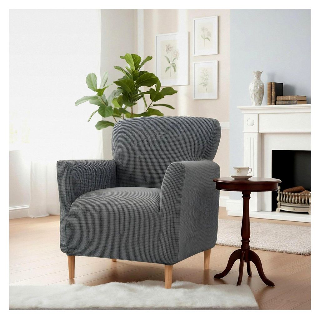 Stretch-Sesselbezug mit Armlehnen, elastischer Strickbezug für Sessel und Polsterstühle, universelle Passform für Wohnzimmer und Büro, Schutz v...