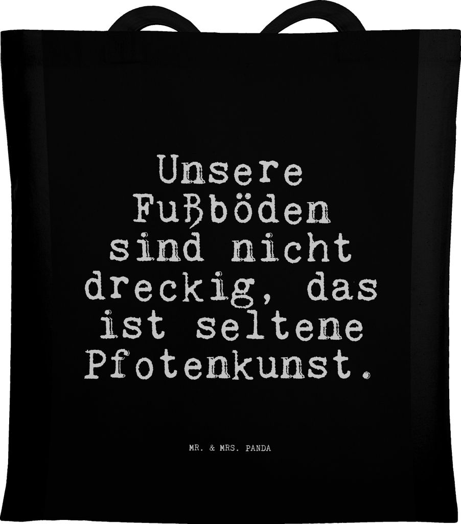 Mr. & Mrs. Panda Tote Bag Unsere Fußböden sind nicht... - Schwarz - Geschenk, Shopping Tasche, Hundebesitzer, Uni, totebag, Laptoptasche, Fußbod...