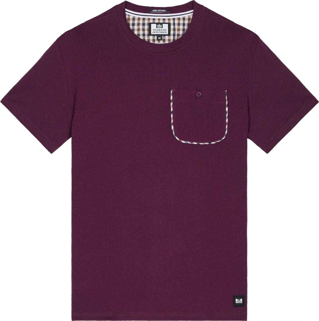 Weekend Offender - "Sutton" Brusttasche T-Shirt für Herren GT6232 (XL) (Beerenrot)