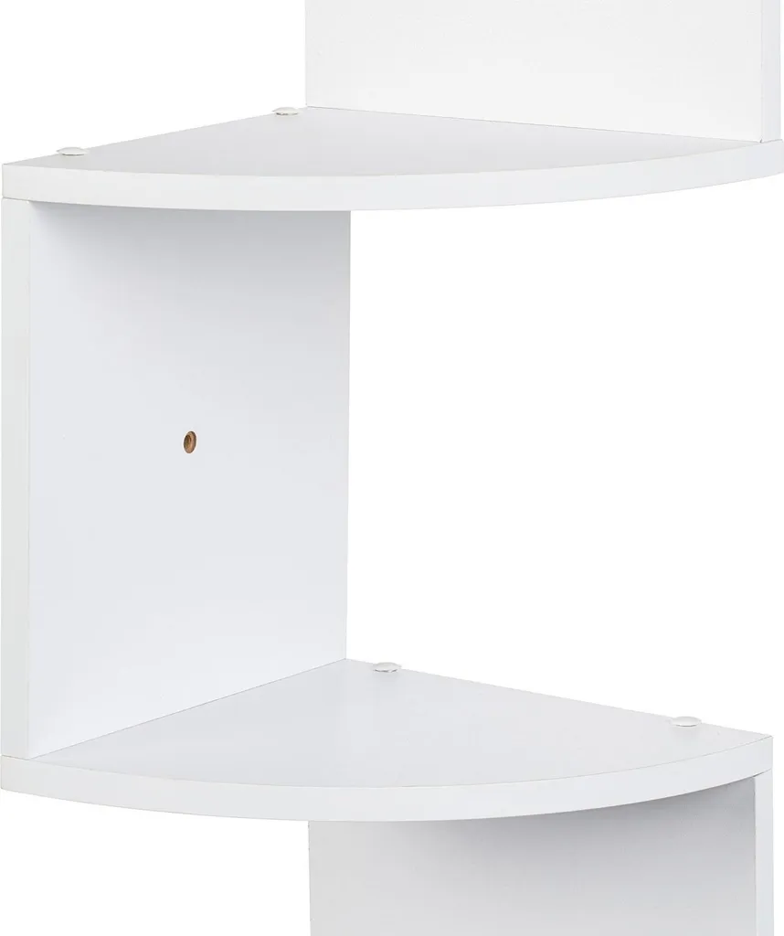 Étagère d'angle blanche 5 tablettes : Solution pour petits espaces