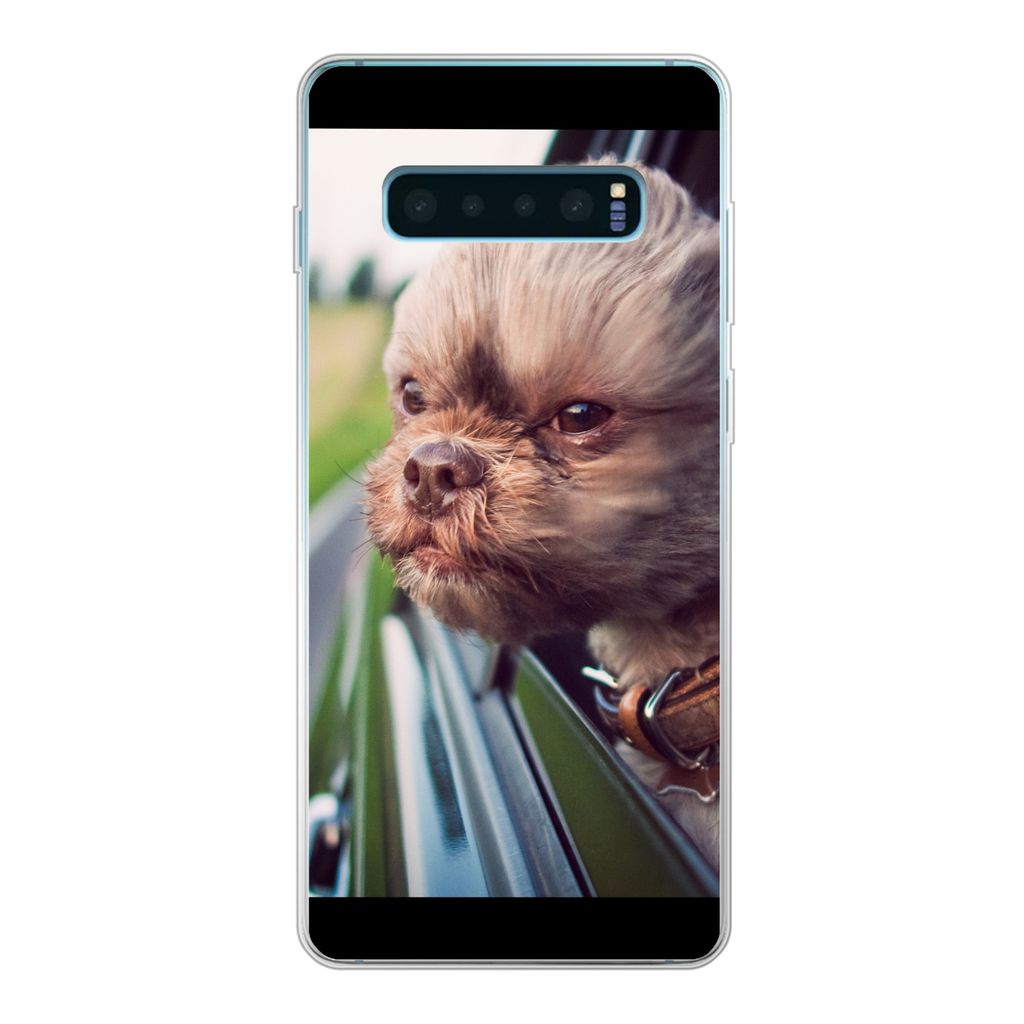 MuchoWow Handyhülle Schutzhülle Hülle für Samsung Galaxy S10 Lite Hund - Auto - Tier Silikon Softcase Handy Hülle - Schutz