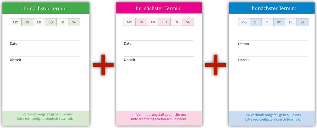 Premium Terminblock Neutral dreifarbig (12 Stück) - (TBL-517) Hochwertige Terminblöcke im neutralem Design für Ihre Kundentermine mit je 50 Term...