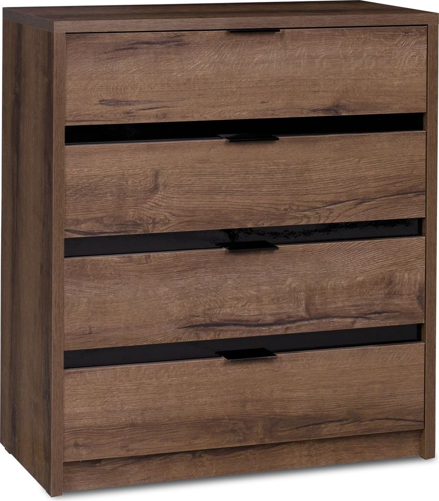 Konsimo Kommode mit Schubladen "MERO", Braun, Spanplatte, Elegant, 80,5x90x40cm