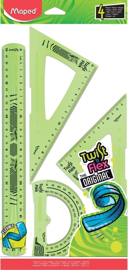 Maped Geometrie-Set Twist'n Flex 4-teilig flexibel zufällige Farbe (1 Set)