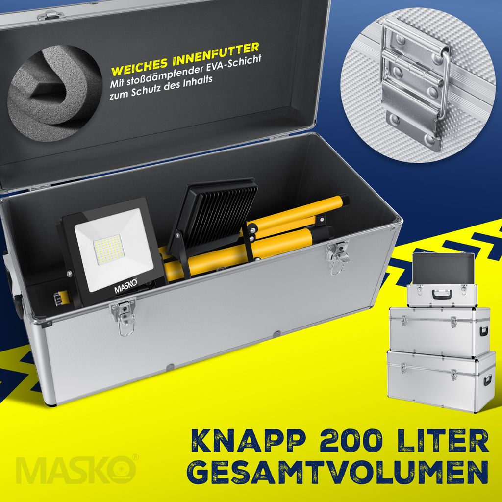 Masko® 3er SET Alu Boxen Alubox Alukiste Transportbox Produktbild 3
