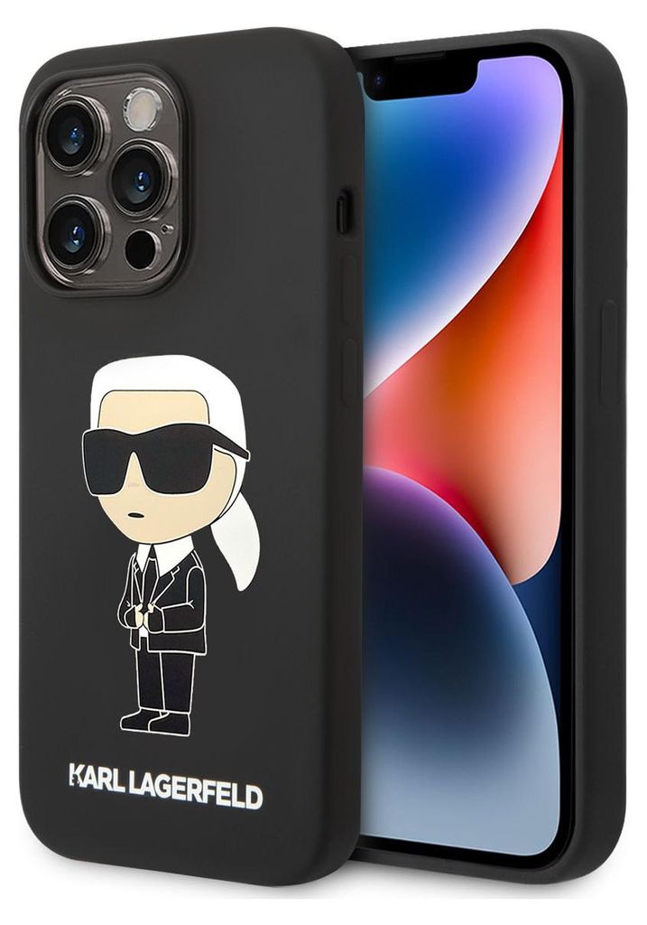 Karl Lagerfeld Liquid Silicone Ikonik NFT Case für iPhone 14 Pro schwarz