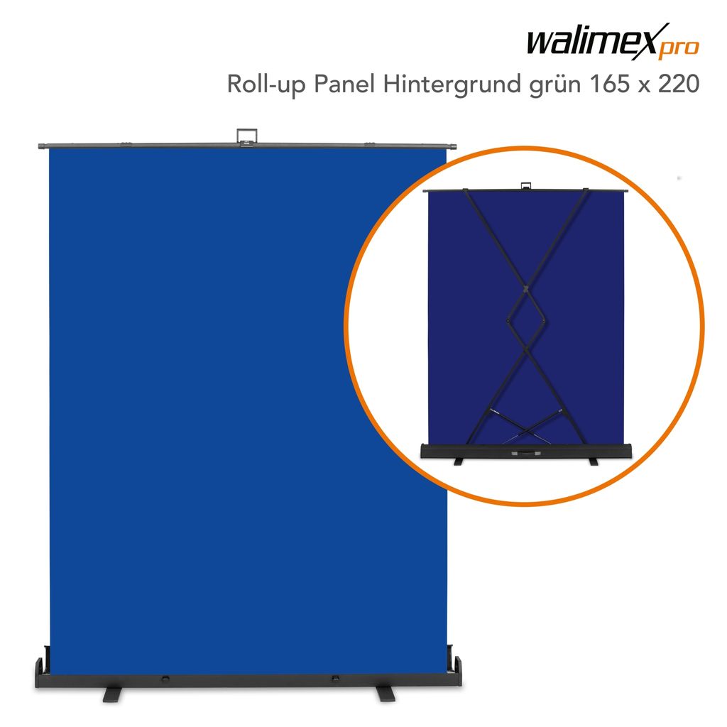 Walimex pro Panneau enrouleur fond bleu 165x220 Image du produit 
