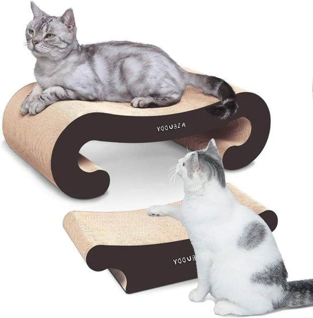 Arbre à chat 2 en 1 avec herbe à chat intégrée et structure robuste 55cm - 3