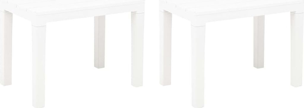 Gartenbänke 2 Stk. Weiß Kunststoff