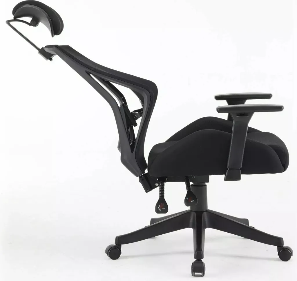 Fauteuil de bureau pivotant GANDY noir avec dossier en maille aérée - 4