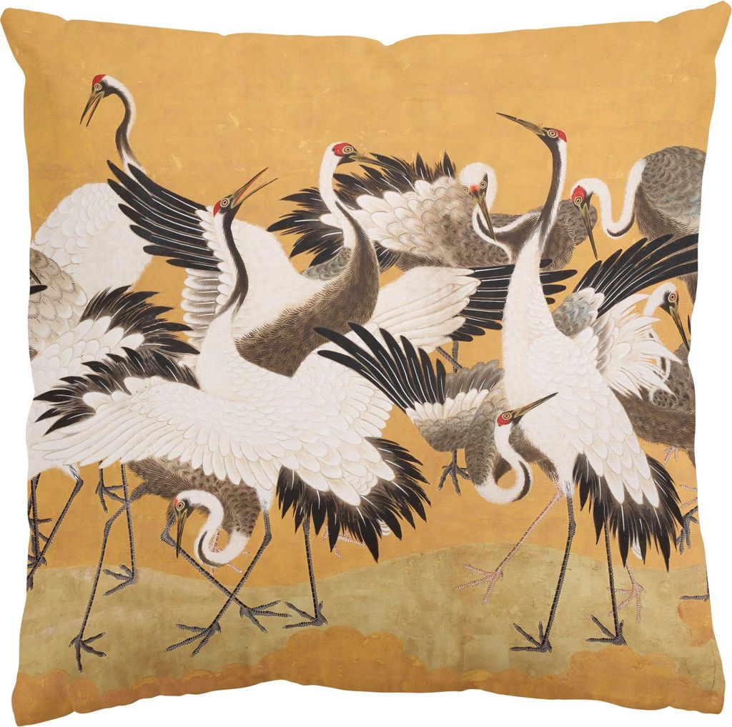 Dekokissen Tiere draußen / Outdoor Zierkissen waschbar Vogel gold Vintage Sofakissen mit Füllung