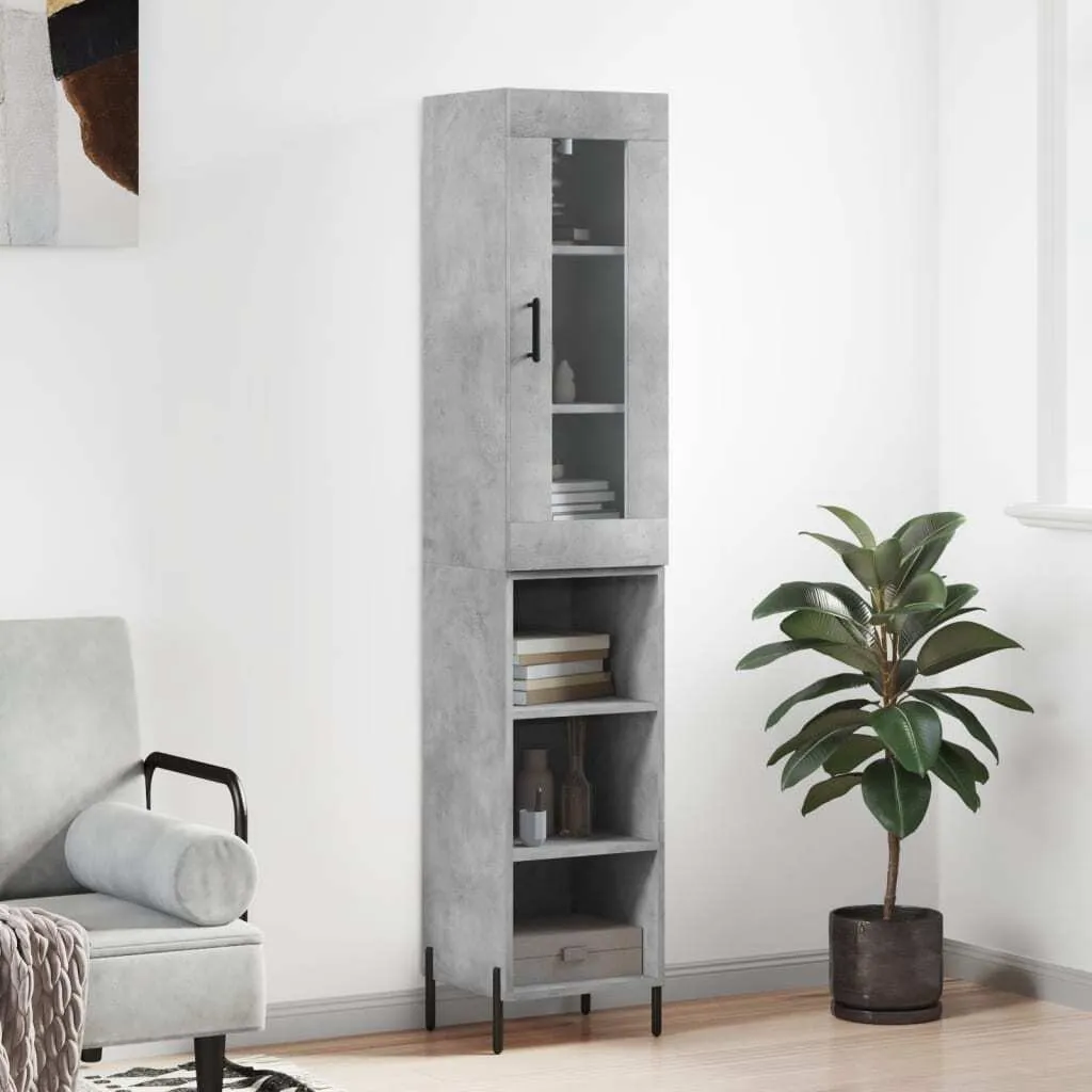 VidaXL Credenza Slim Grigio Cemento: Mobile Alto per Interni Chic
