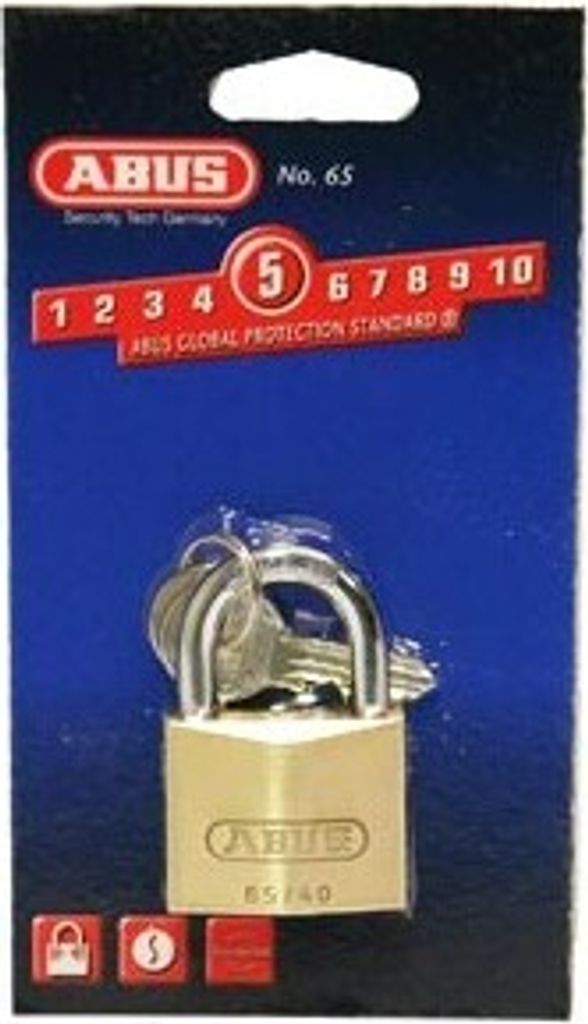 ABUS Vorhängeschloss 65 40 mm Gold - Schlüsselschloss - 5 cm