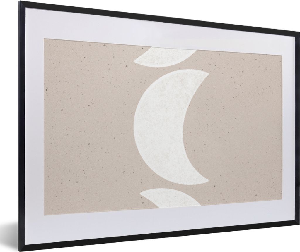 MuchoWow Gerahmtes Poster Mond - Pastell - Text - Zitate 60x40 cm - Poster mit Schwarzem Bilderrahmen Wandposter Rahmen Foto Bilder - Schlafzimme...