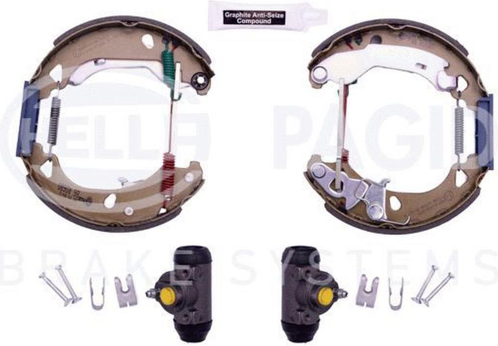 Bremsbackensatz Ø 203 mm 37 mm HELLA für u.a. LANCIA YPSILON