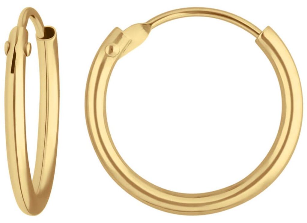 Paar Ohrringe Creolen rund schlicht Ohrschmuck aus 333 Gold Gelbgold 13x1,3mm