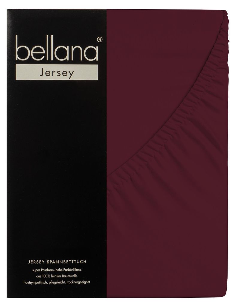 Bellana Jersey Spannbetttuch 180-200 x 200 cm bordeaux Produktbild 