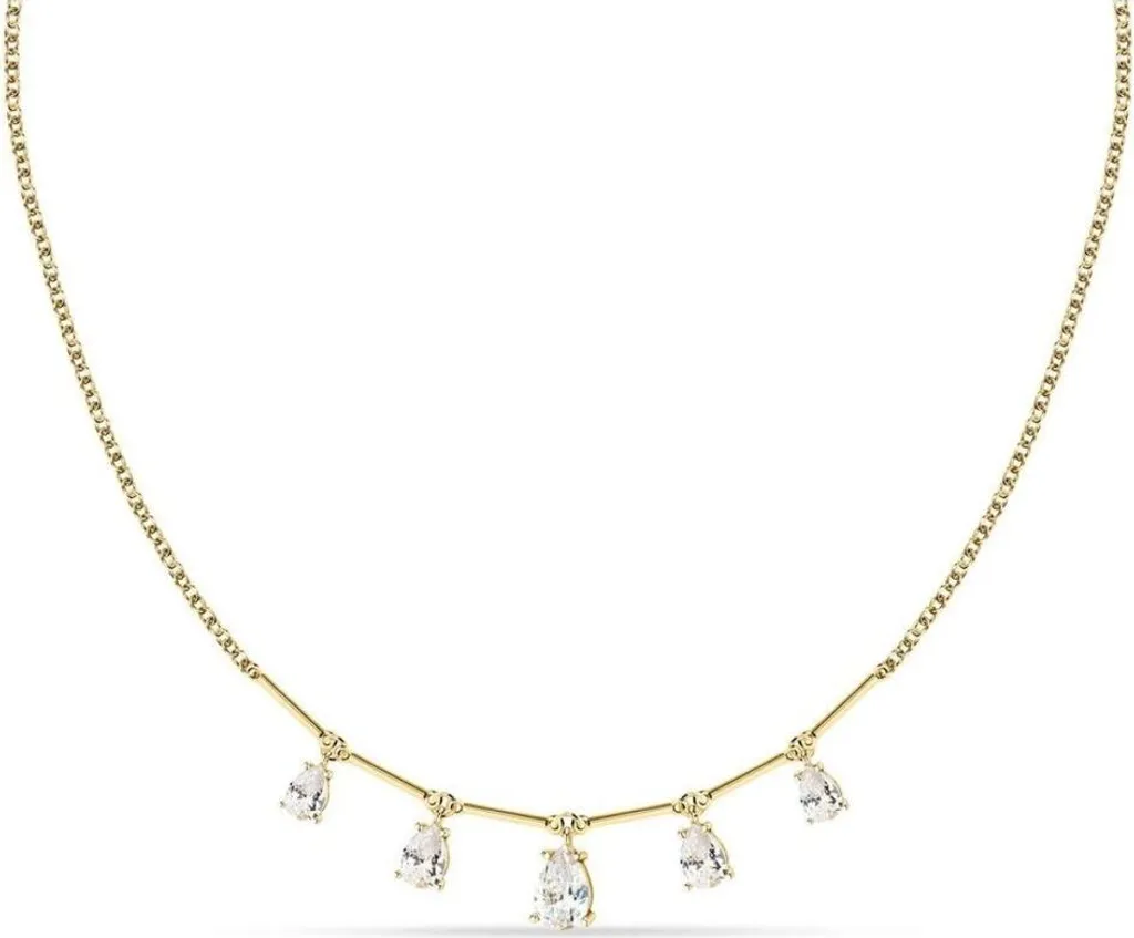Collier anti-ternissement plaqué or et zircones Tesori SAIW207 luxe
