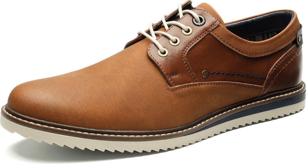 Bruno Marc Herren Schnürhalbschuhe Business Anzugschuhe Freizeit Schuhe Oxfords Derby Casual Lederschuhe Farbe: BRAUN Größe:41