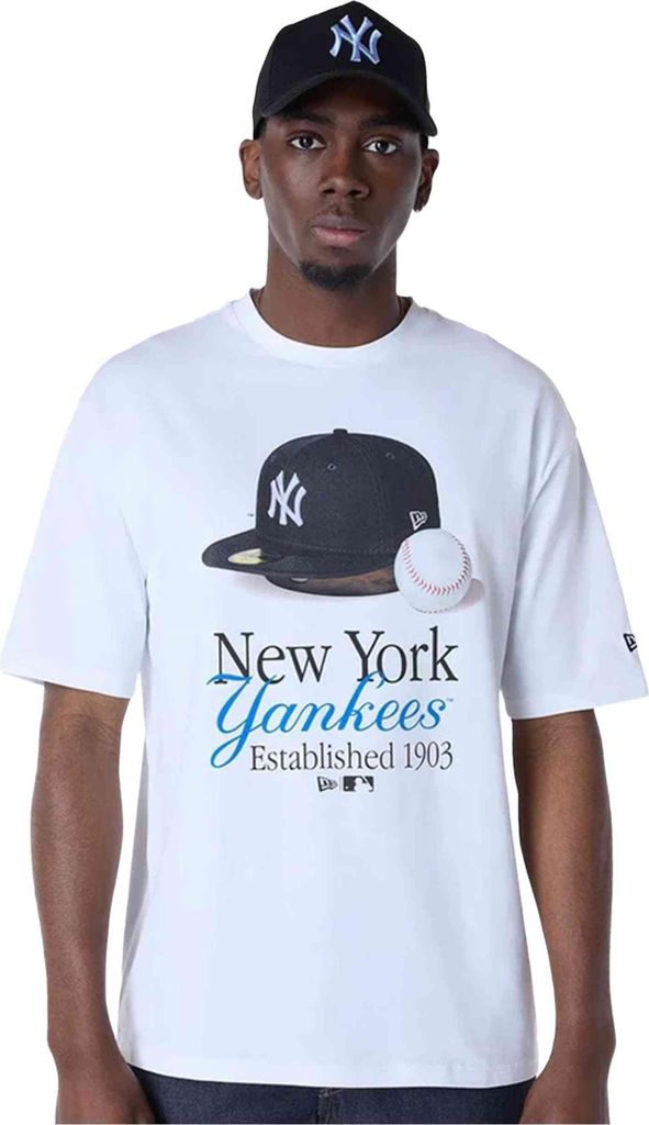NEW ERA NY Yankees MLB Script T-Shirt - Weiß Weiß S