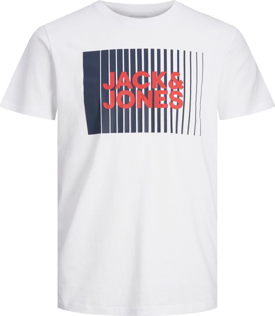 Jack & Jones T-Shirt CORP Kurzarmshirt mit Rundhalsausschnitt und Label-Print