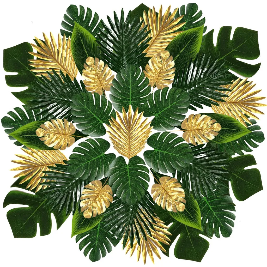 Feuilles de Monstera et Palmier : 60 Pièces pour Anniversaire et Fête
