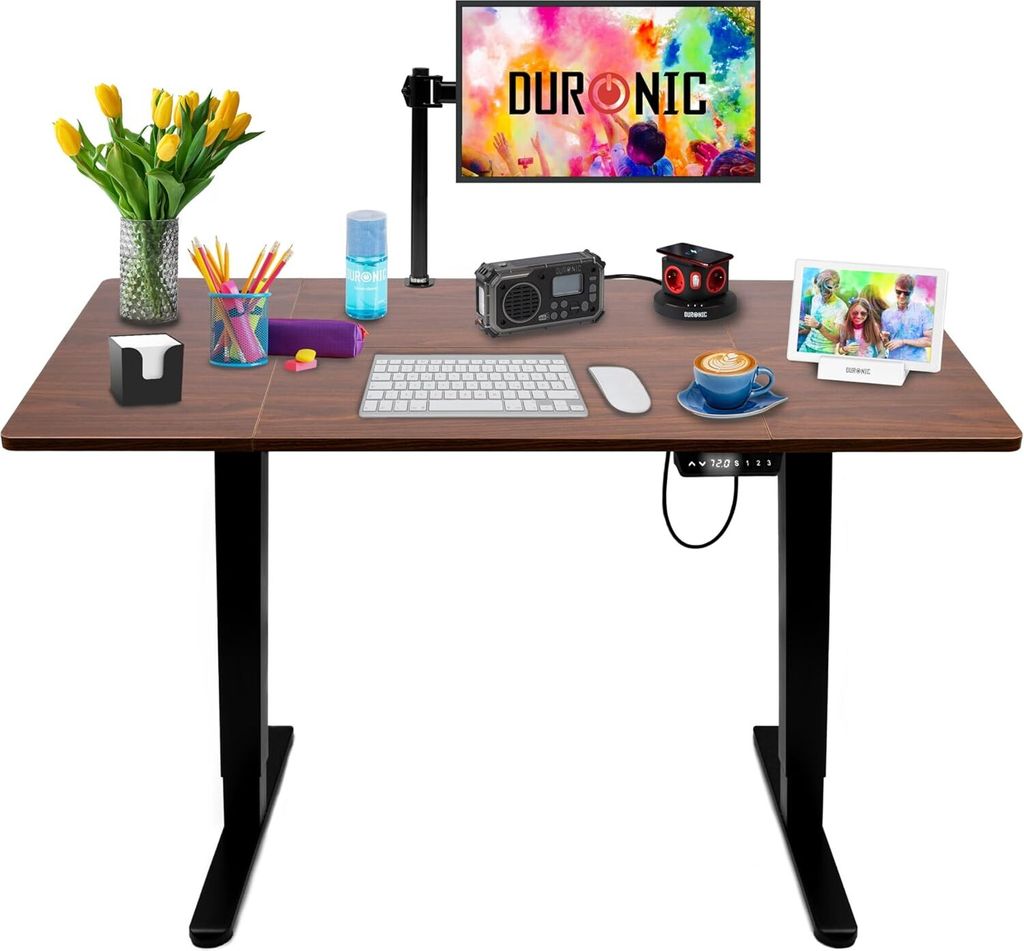 Duronic CD120 BT Höhenverstellbarer Schreibtisch, Computertisch für Büro, Gaming und Streaming, elektrischer Schreibtisch mit USB Port, 120 x 60...