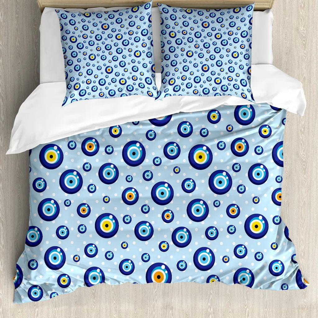 ABAKUHAUS Evil Eye Copripiumino 200x200 cm Set Anallergico Protezione