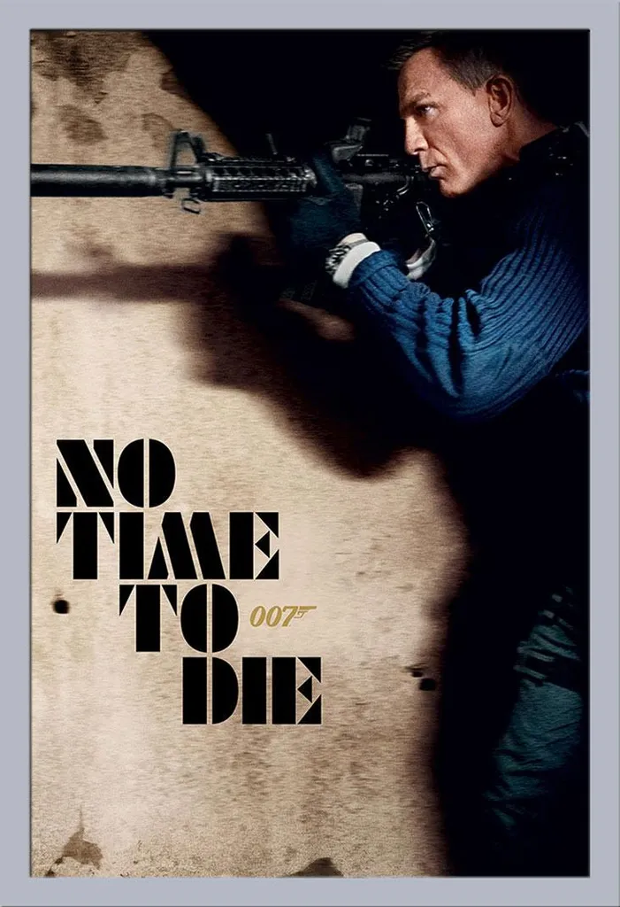 Poster 007 No Time To Die Stalk 61x91,5 cm Grand Format Cadre Argent