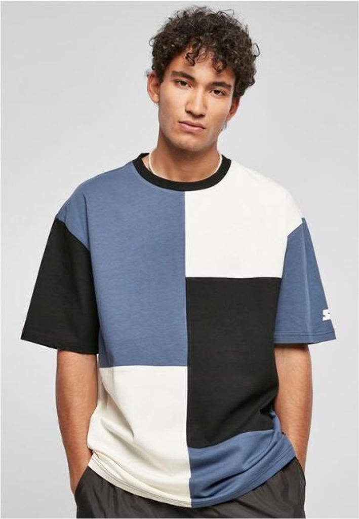 Starter - Herren Patchwork Oversize T-Shirt VINTAGEBLUE/BLACK/PALEWHITE L