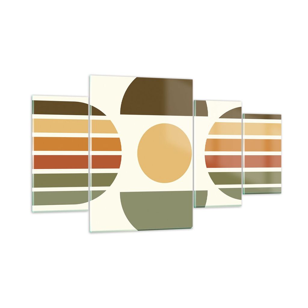 Bilder auf glas - 4 Teile - Modern gemustert minimalistisch - 160x90cm - Glasbilder - Wandbilder - Bilder - Wanddekoration aus Glas - Glas Bilder -...