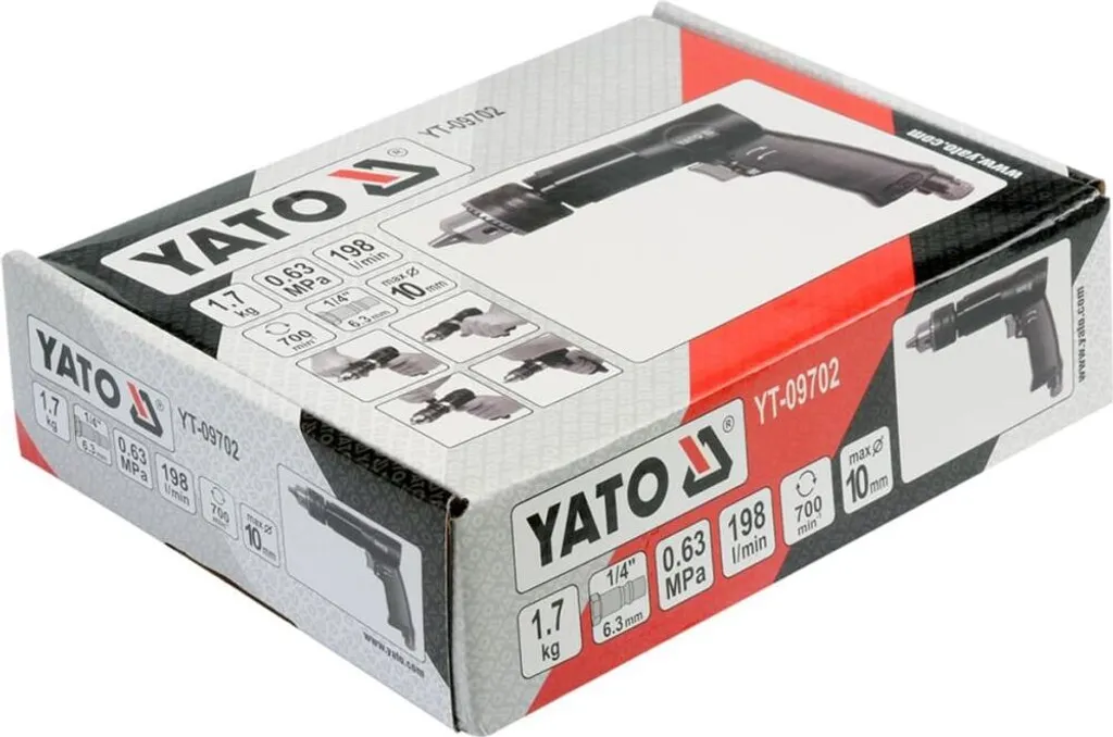 Trapano Pneumatico 13mm Alta Coppia 700 RPM - Robusto per Carpenteria - 3