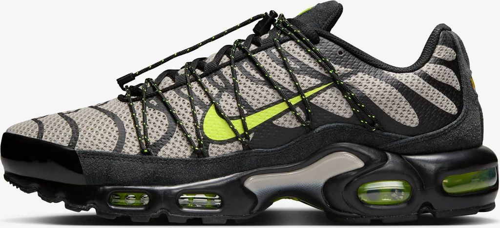 Nike Air Max Plus Utility "Black College Grey Volt" Grau/Grün, Größe: 41