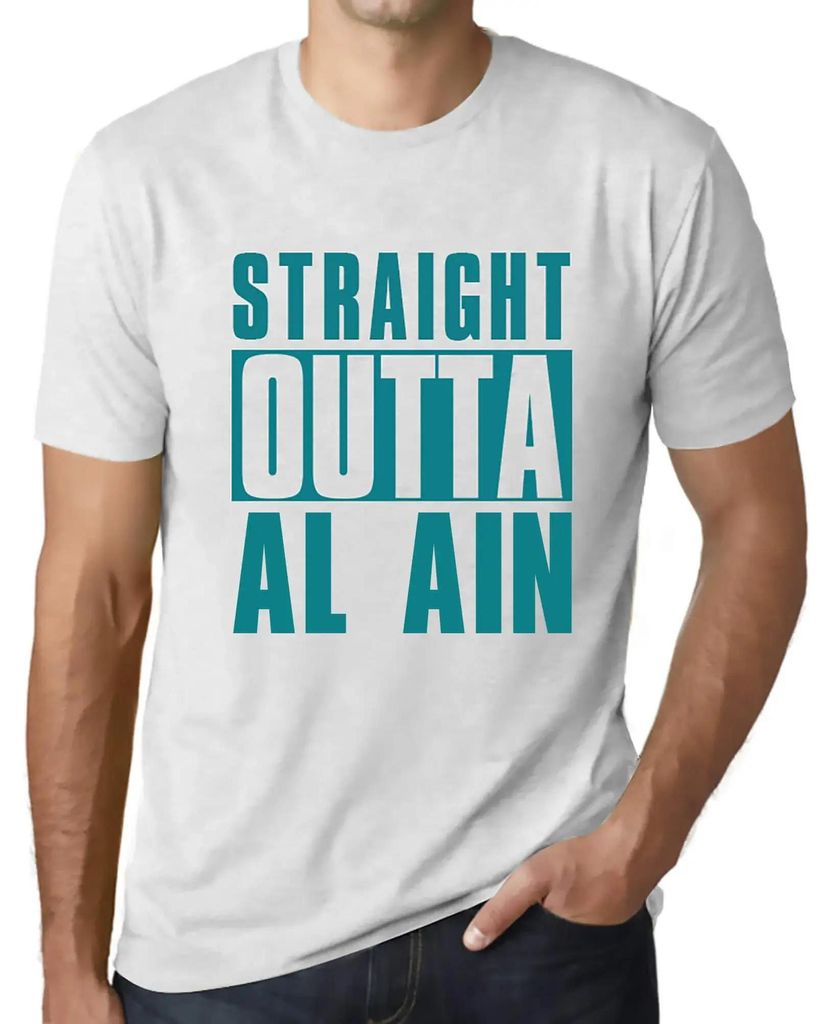 Herren Grafik T-Shirt Direkt aus Al Ain – Straight Outta Al Ain – Öko-Verantwortlich Vintage Jahrgang Kurzarm Lustige Druck Geburtstag Geschen...