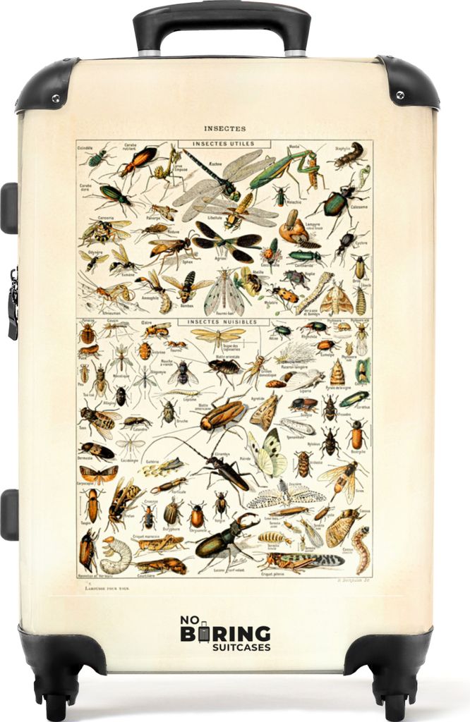 NoBoringSuitcases.com® Großer Koffer - Insekten - Vintage - Produktbild 