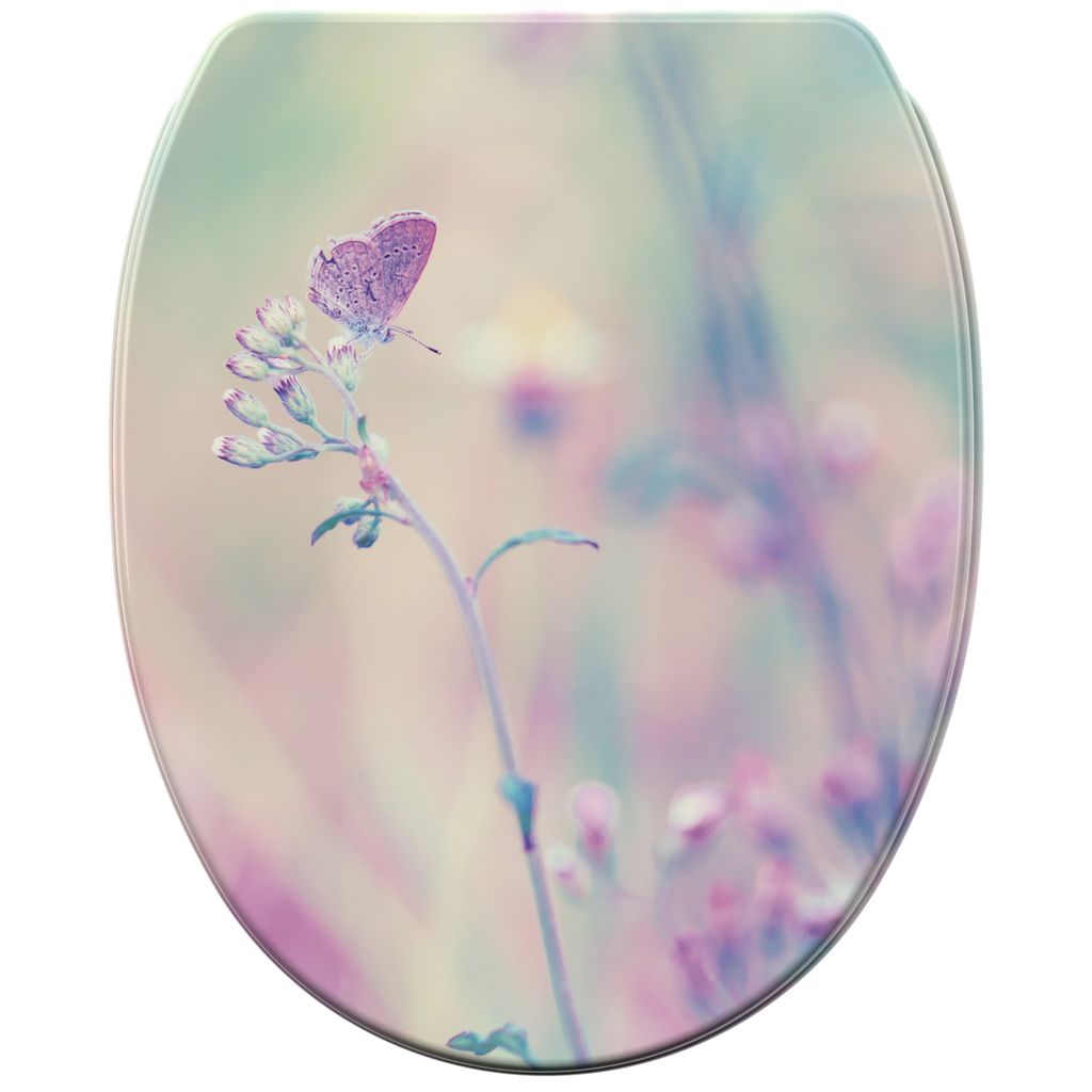 SANILO WC-Sitz mit Absenkautomatik und Schnellverschluss Meadow, Toilettendeckel direkt vom Hersteller, Klodeckel, Klobrille, WC Deckel, WC Brille