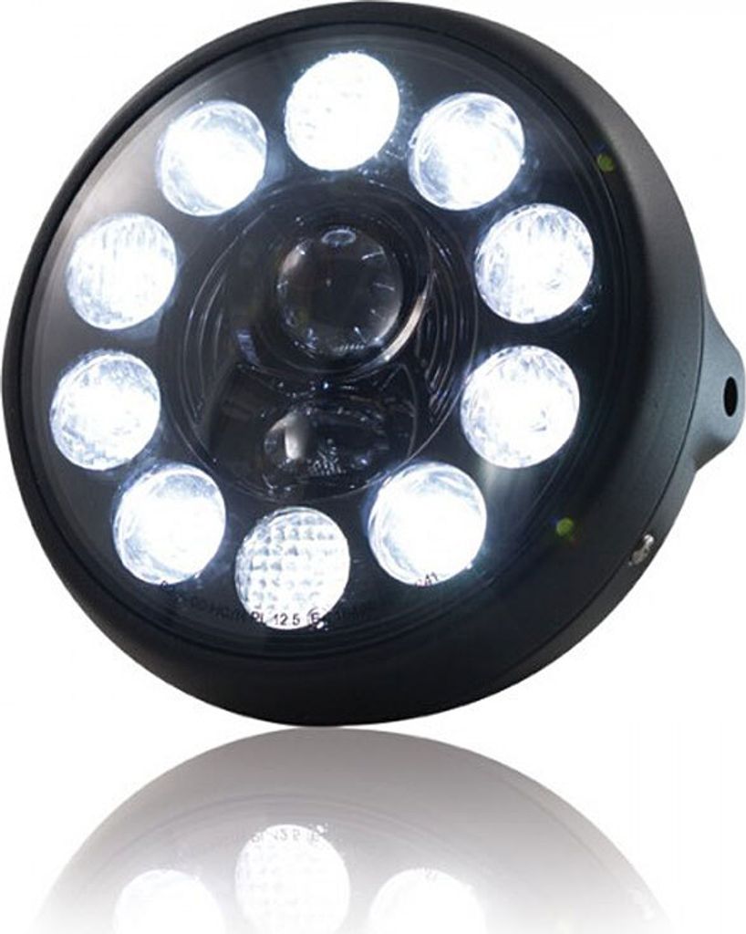 LED-Scheinwerfer British Style 7 schwarz
