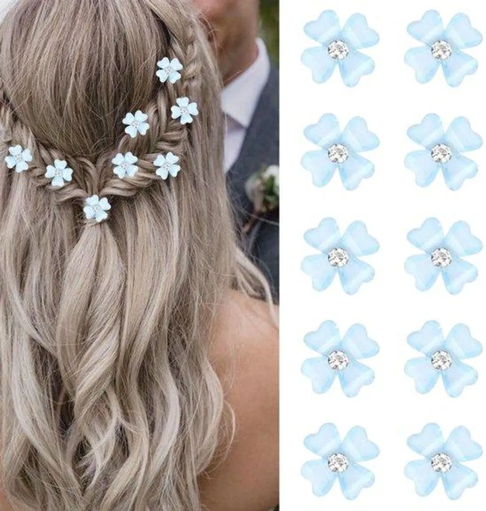 Accessoires Cheveux Mariage pour Coiffure de Cérémonie Bleu et Strass